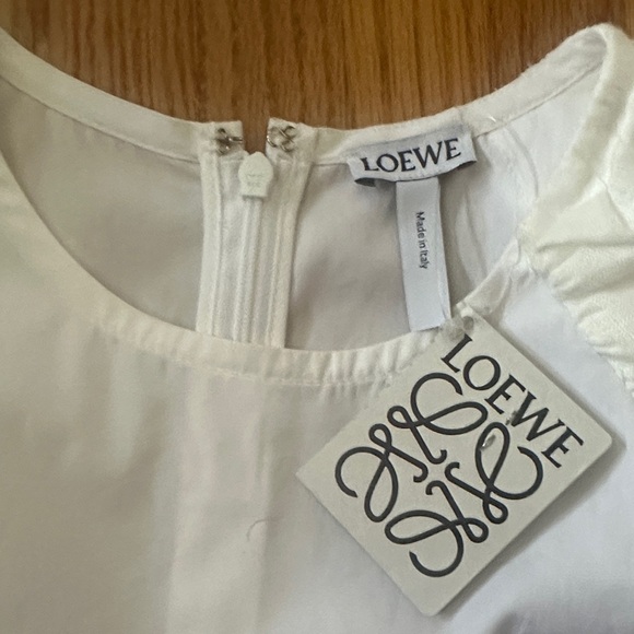 NWT Loewe White Ruched Sleeve Blouse - Picture 2 of 12